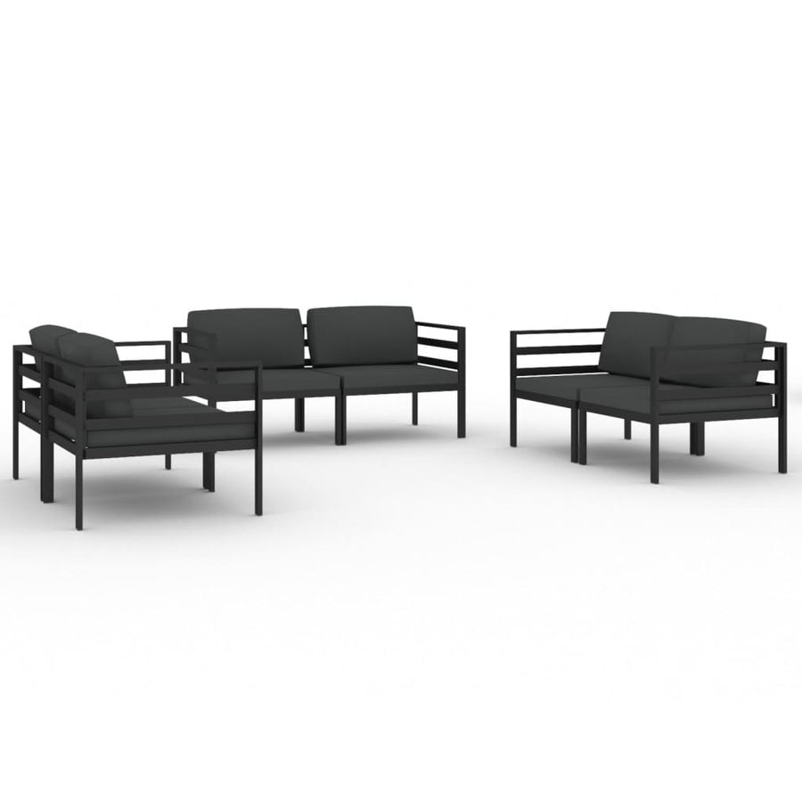 6-Delige Loungeset Met Kussens Aluminium Antracietkleurig 6x hoek