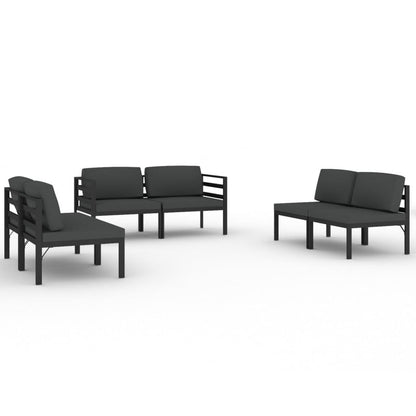 6-Delige Loungeset Met Kussens Aluminium Antracietkleurig 1