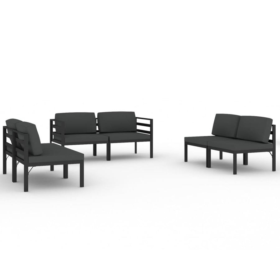 6-Delige Loungeset Met Kussens Aluminium Antracietkleurig 1