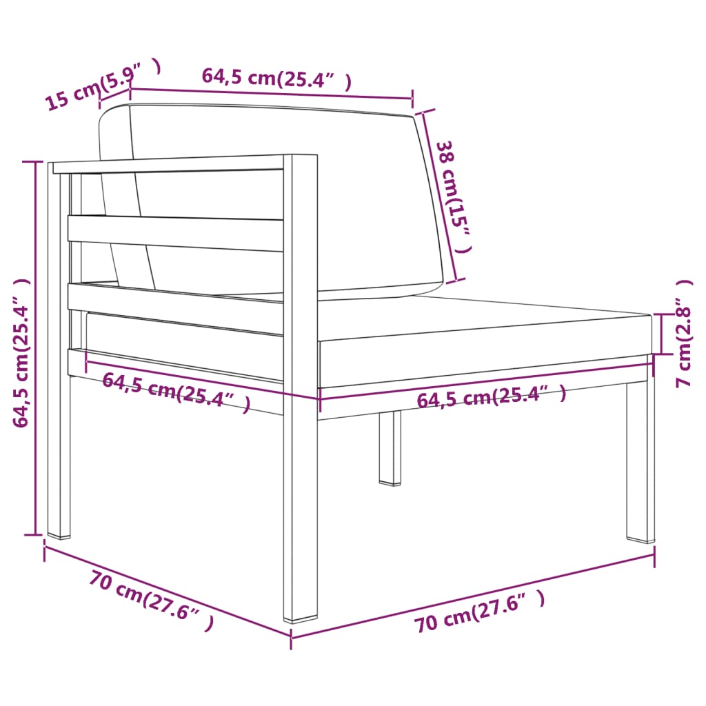 6-Delige Loungeset Met Kussens Aluminium Antracietkleurig 1