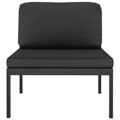 6-Delige Loungeset Met Kussens Aluminium Antracietkleurig 4x hoek + midden + Tafel