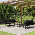 6-piece lounge set with cushions, aluminum, anthracite