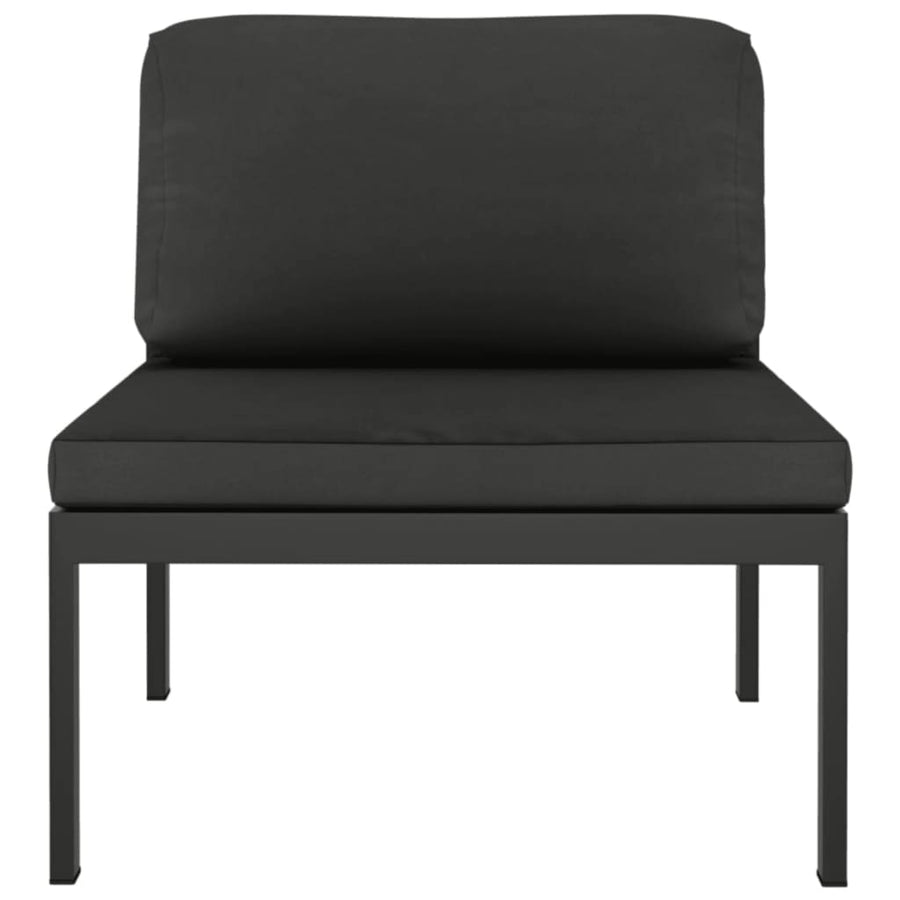 9-Delige Loungeset Met Kussens Aluminium Antracietkleurig 4x hoek + 4x midden + Tafel
