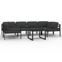 7-delige Loungeset met kussens aluminium antracietkleurig