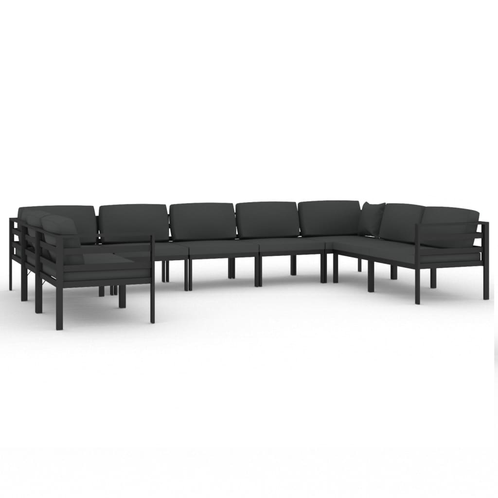 9-Delige Loungeset Met Kussens Aluminium Antracietkleurig 1