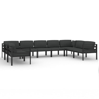 9-Delige Loungeset Met Kussens Aluminium Antracietkleurig 1