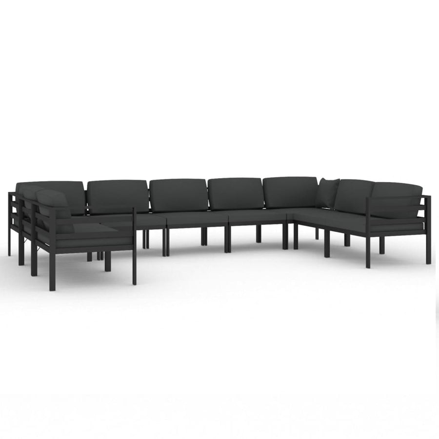 9-Delige Loungeset Met Kussens Aluminium Antracietkleurig 1