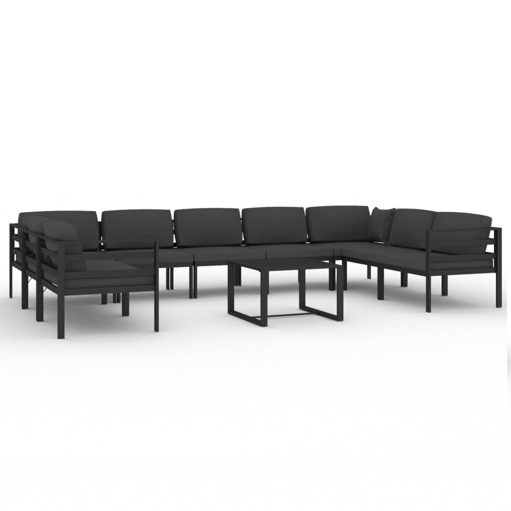 10-Delige Loungeset Met Kussens Aluminium Antracietkleurig