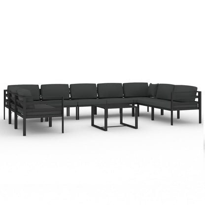 10-Delige Loungeset Met Kussens Aluminium Antracietkleurig