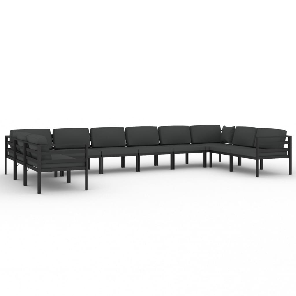 9-Delige Loungeset Met Kussens Aluminium Antracietkleurig 1