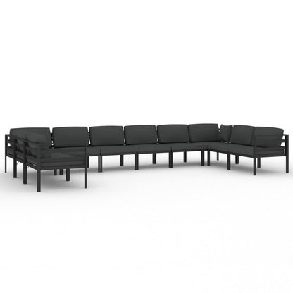 9-Delige Loungeset Met Kussens Aluminium Antracietkleurig 1