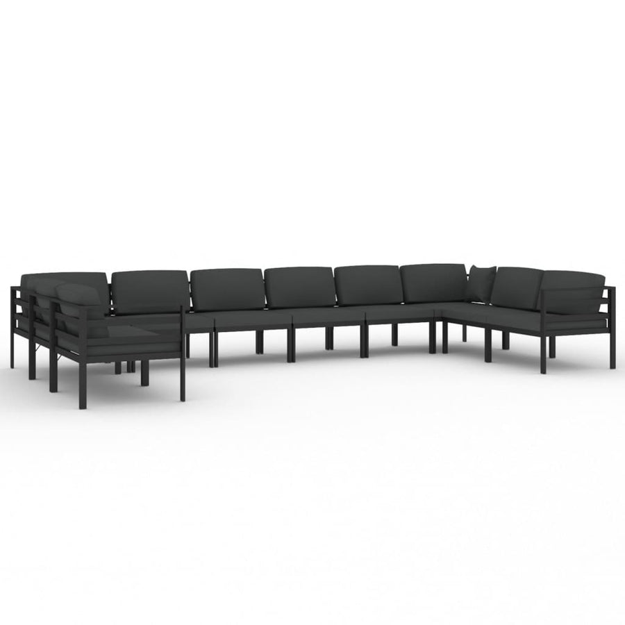 9-Delige Loungeset Met Kussens Aluminium Antracietkleurig 1