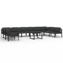 1 Loungeset Met Kussens Aluminium Antracietkleurig