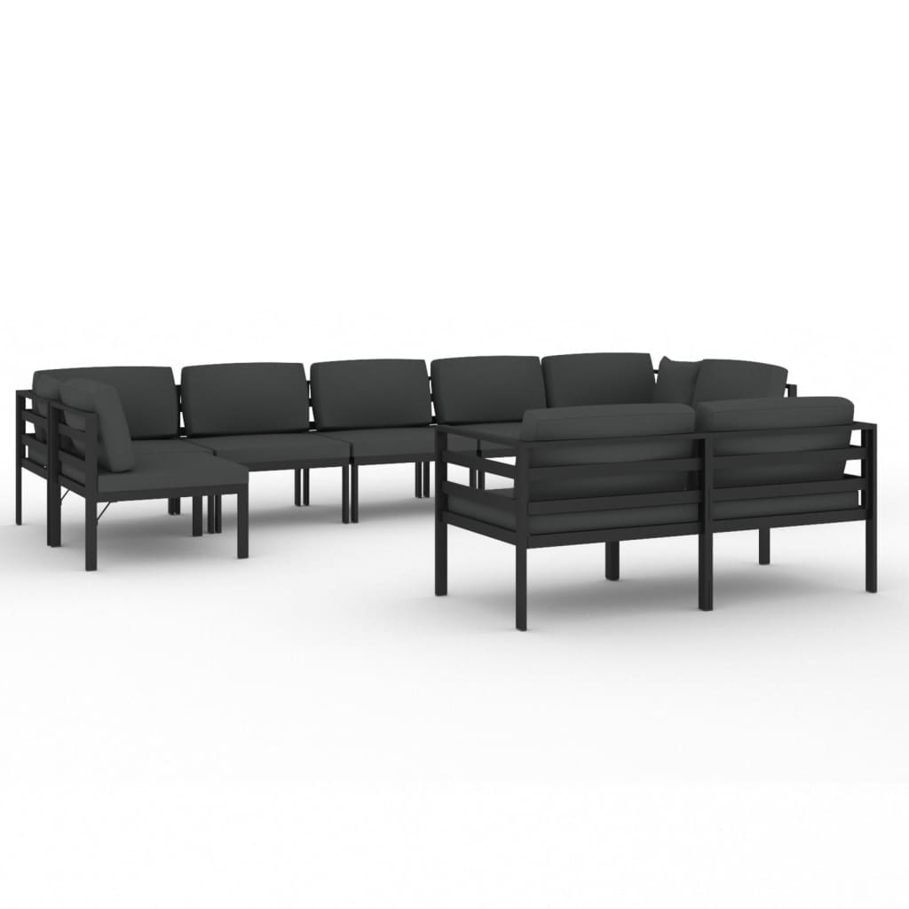 9-Delige Loungeset Met Kussens Aluminium Antracietkleurig 1