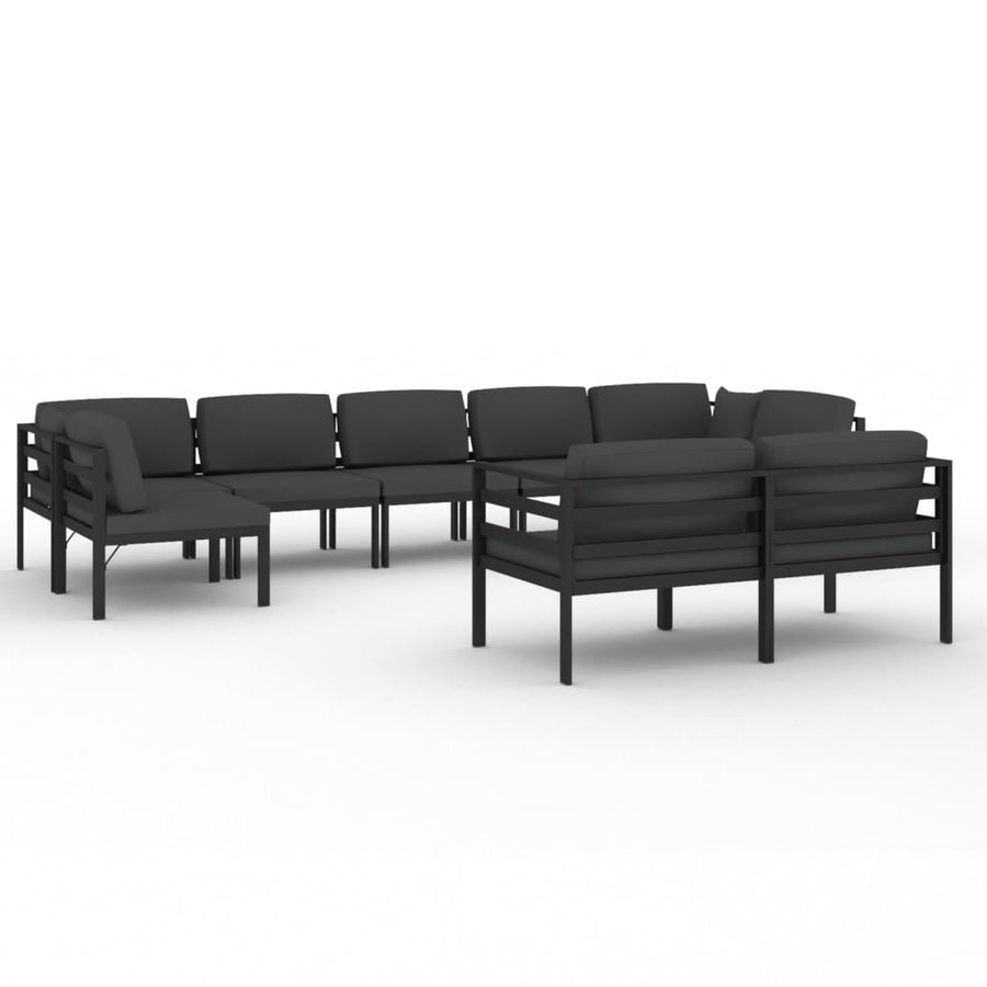 9-Delige Loungeset Met Kussens Aluminium Antracietkleurig 1