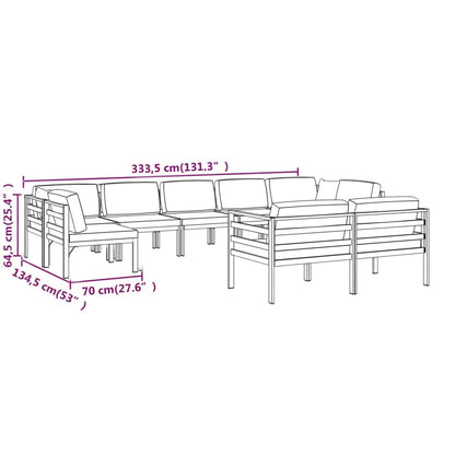 9-Delige Loungeset Met Kussens Aluminium Antracietkleurig 1