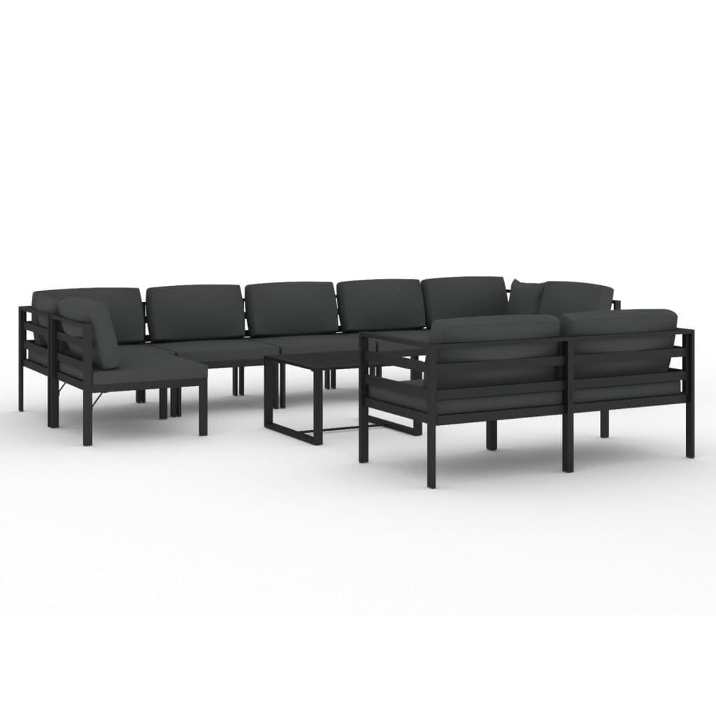 10-Delige Loungeset Met Kussens Aluminium Antracietkleurig