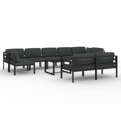 10-Delige Loungeset Met Kussens Aluminium Antracietkleurig
