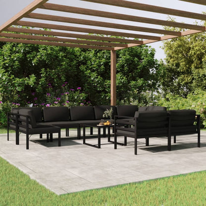 10-Delige Loungeset Met Kussens Aluminium Antracietkleurig
