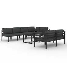8-Delige Loungeset Met Kussens Aluminium Antracietkleurig 4x hoek + 3x midden + Tafel