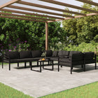 Loungeset 9-delig aluminium antraciet