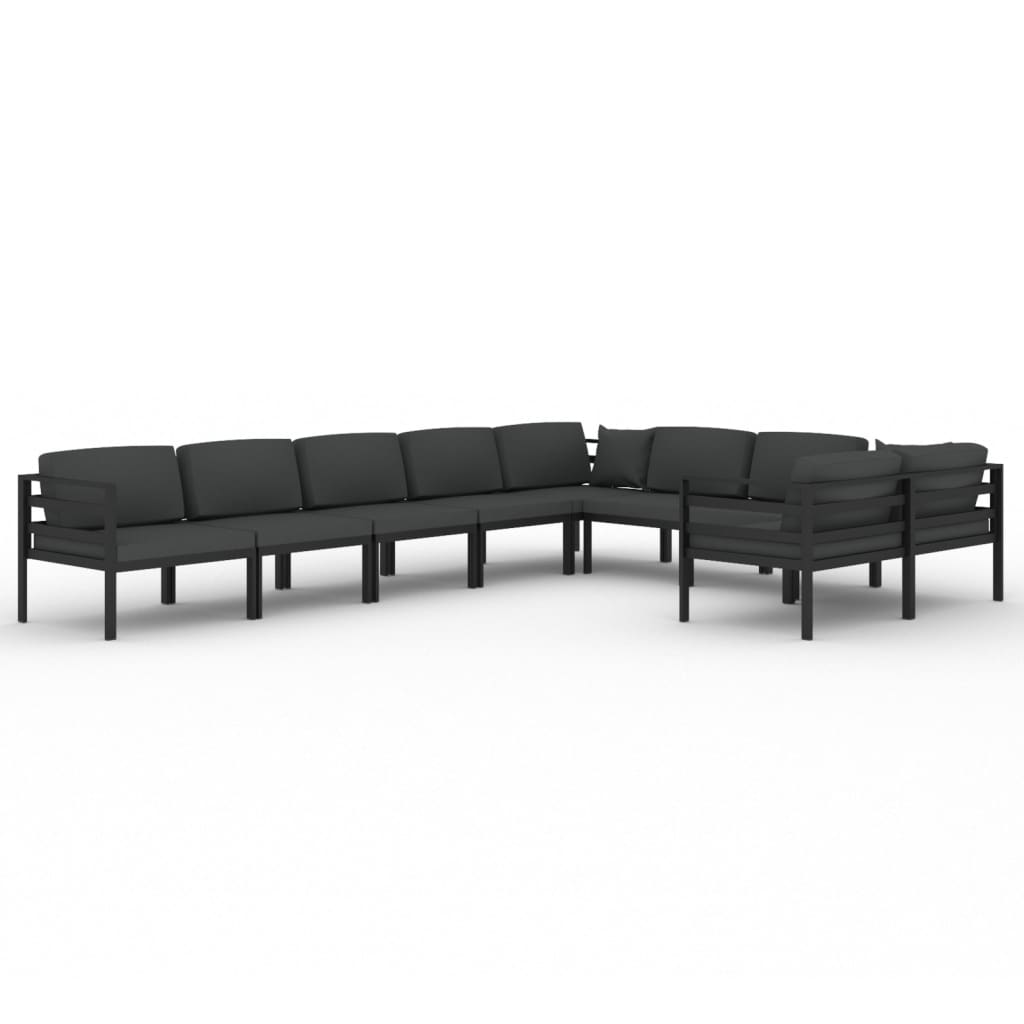 9-Delige Loungeset Met Kussens Aluminium Antracietkleurig 1