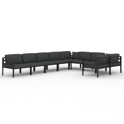 9-Delige Loungeset Met Kussens Aluminium Antracietkleurig 1