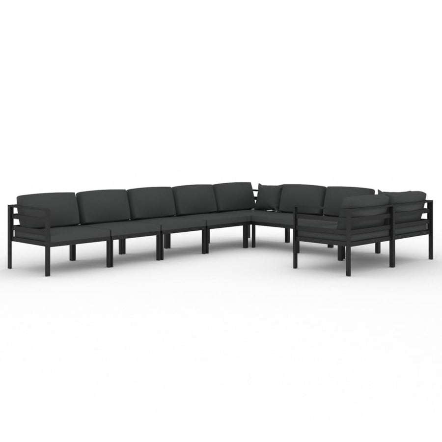 9-Delige Loungeset Met Kussens Aluminium Antracietkleurig 1