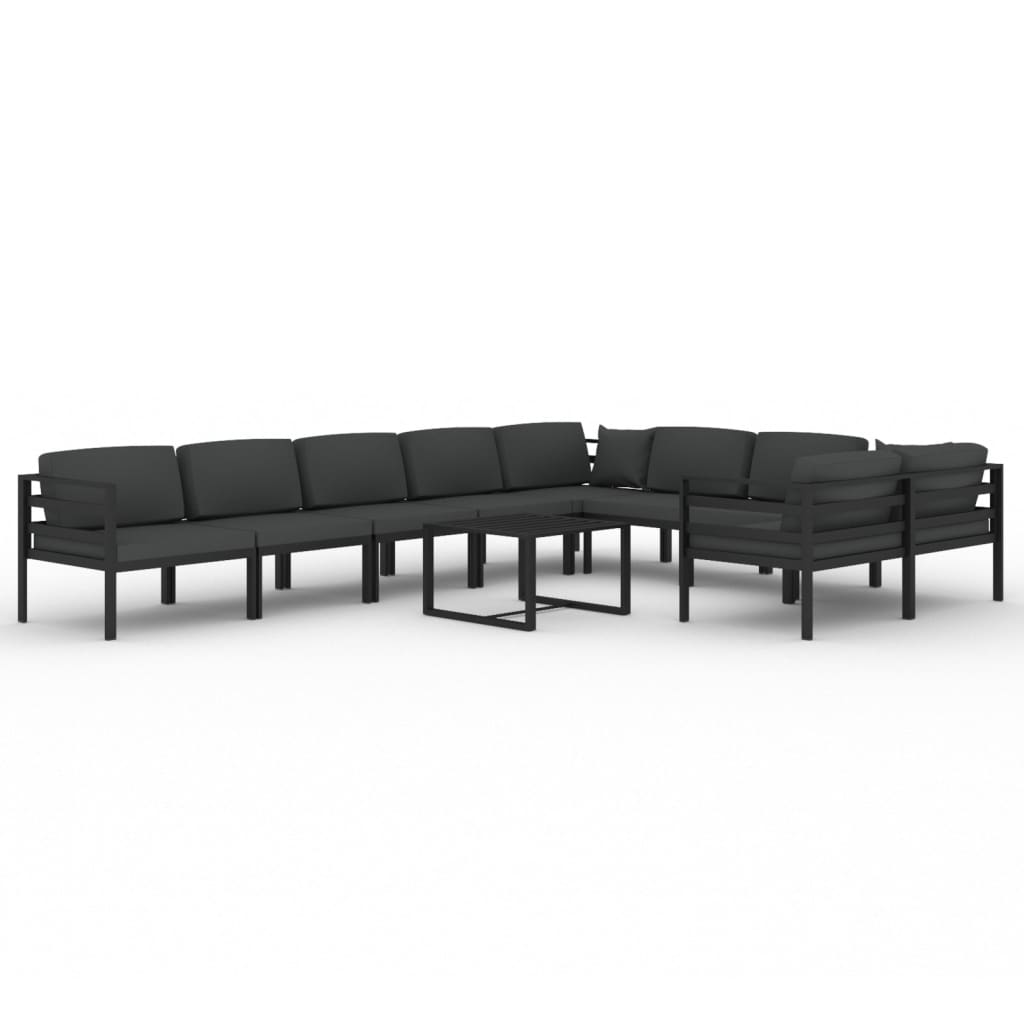 10-Delige Loungeset Met Kussens Aluminium Antracietkleurig