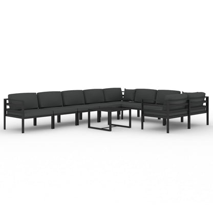 10-Delige Loungeset Met Kussens Aluminium Antracietkleurig