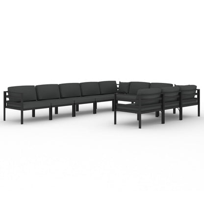 10-Delige Loungeset Met Kussens Aluminium Antracietkleurig