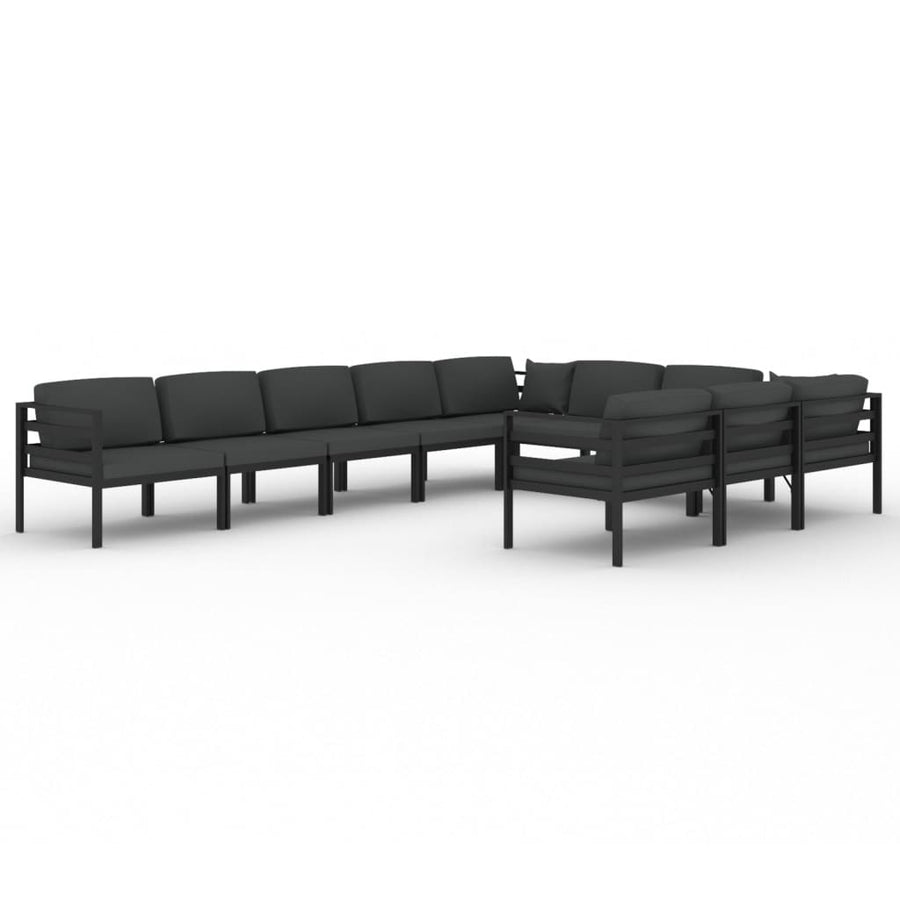 10-Delige Loungeset Met Kussens Aluminium Antracietkleurig