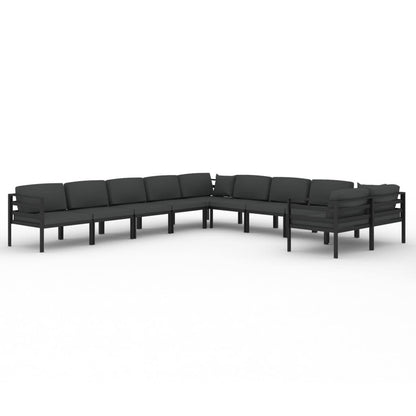 10-Delige Loungeset Met Kussens Aluminium Antracietkleurig