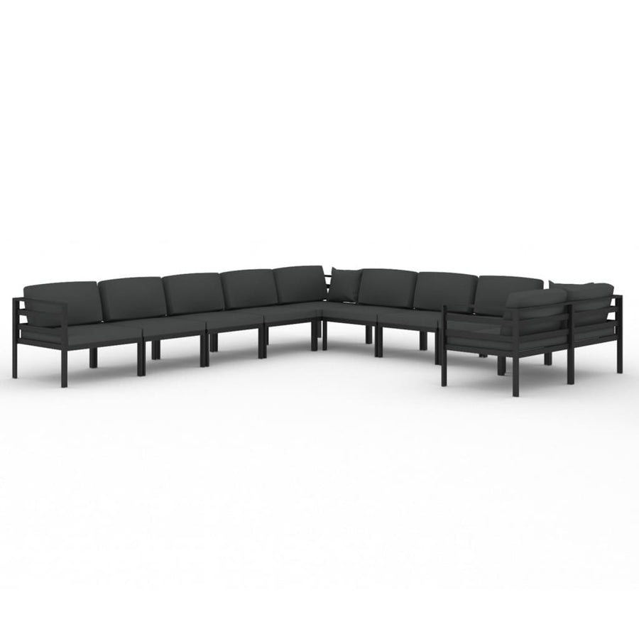 10-Delige Loungeset Met Kussens Aluminium Antracietkleurig