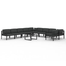 1 Loungeset Met Kussens Aluminium Antracietkleurig
