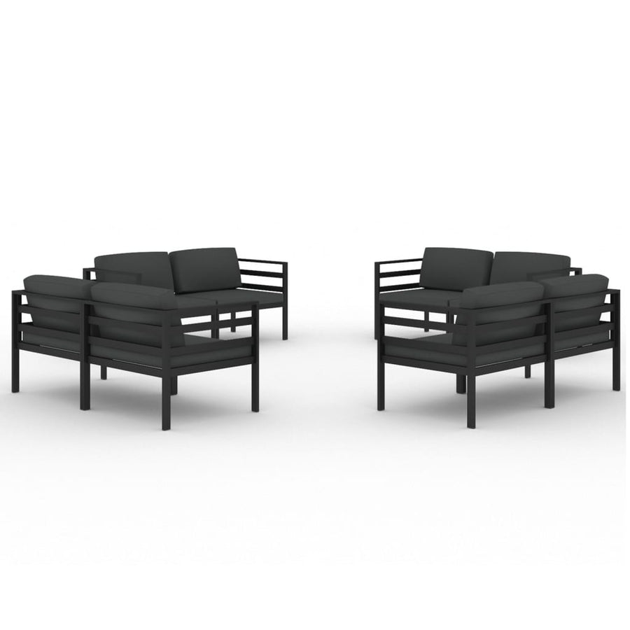 8-Delige Loungeset Met Kussens Aluminium Antracietkleurig 8x hoek
