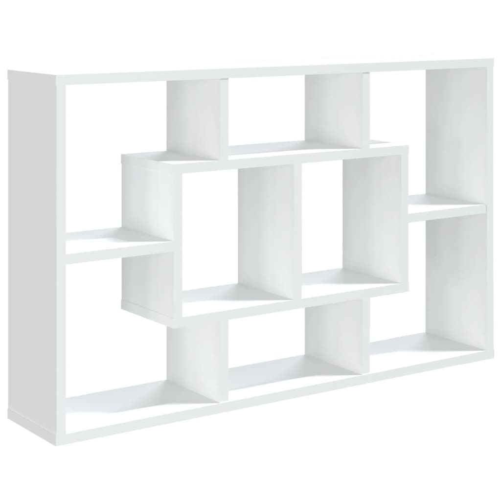 Wandschap 85X6X52,5 Cm Bewerkt Hout Wit