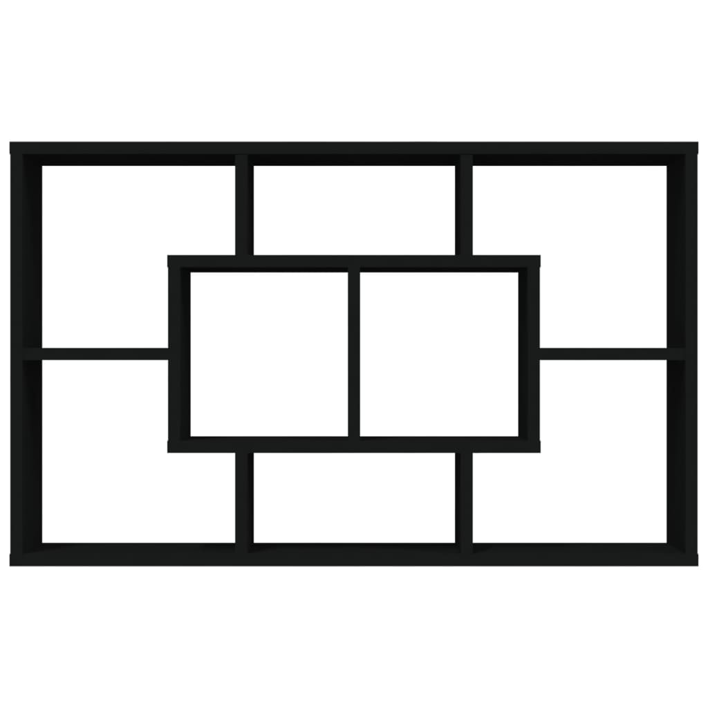 Wandschap 85X6X52,5 Cm Bewerkt Hout Zwart