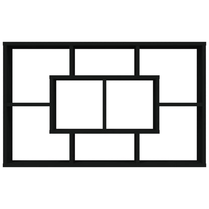 Wandschap 85X6X52,5 Cm Bewerkt Hout Zwart