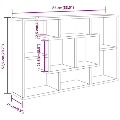 Wandschap 85X6X52,5 Cm Bewerkt Hout Kleurig Sonoma eiken
