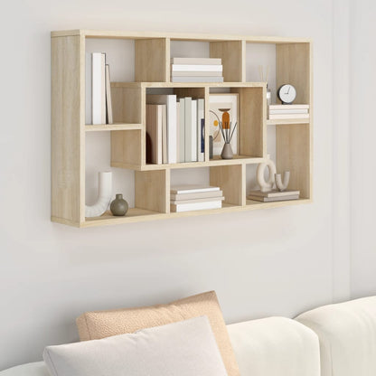 Wandschap 85X6X52,5 Cm Bewerkt Hout Kleurig Sonoma eiken