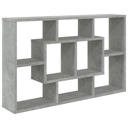 Wandschap 85X6X52,5 Cm Bewerkt Hout Betongrijs