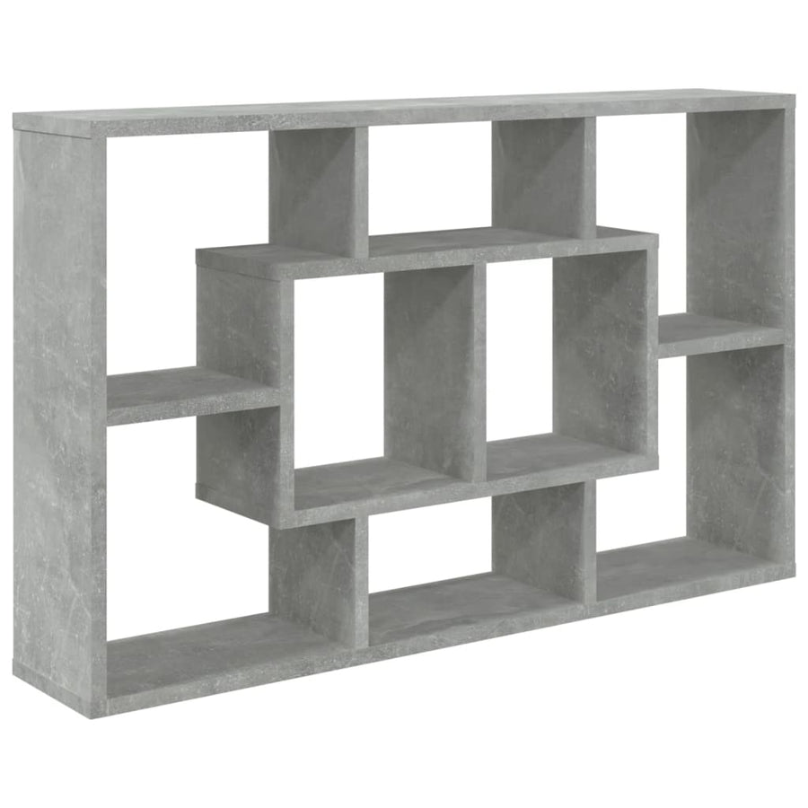 Wandschap 85X6X52,5 Cm Bewerkt Hout Betongrijs