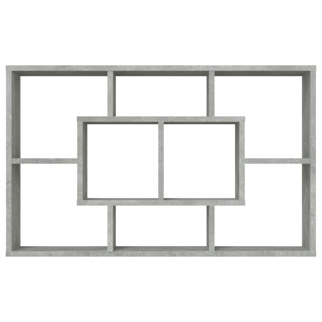 Wandschap 85X6X52,5 Cm Bewerkt Hout Betongrijs