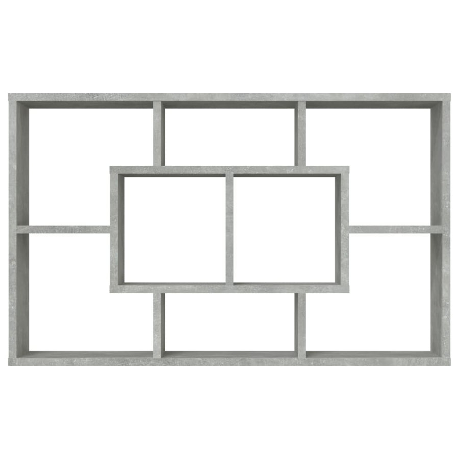 Wandschap 85X6X52,5 Cm Bewerkt Hout Betongrijs
