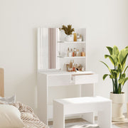 Dressing table with mirror 74.5x40x141 cm white