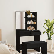 Dressing table with mirror 74.5x40x141 cm black