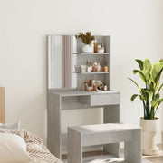 Dressing table with mirror 74.5x40x141 cm concrete grey