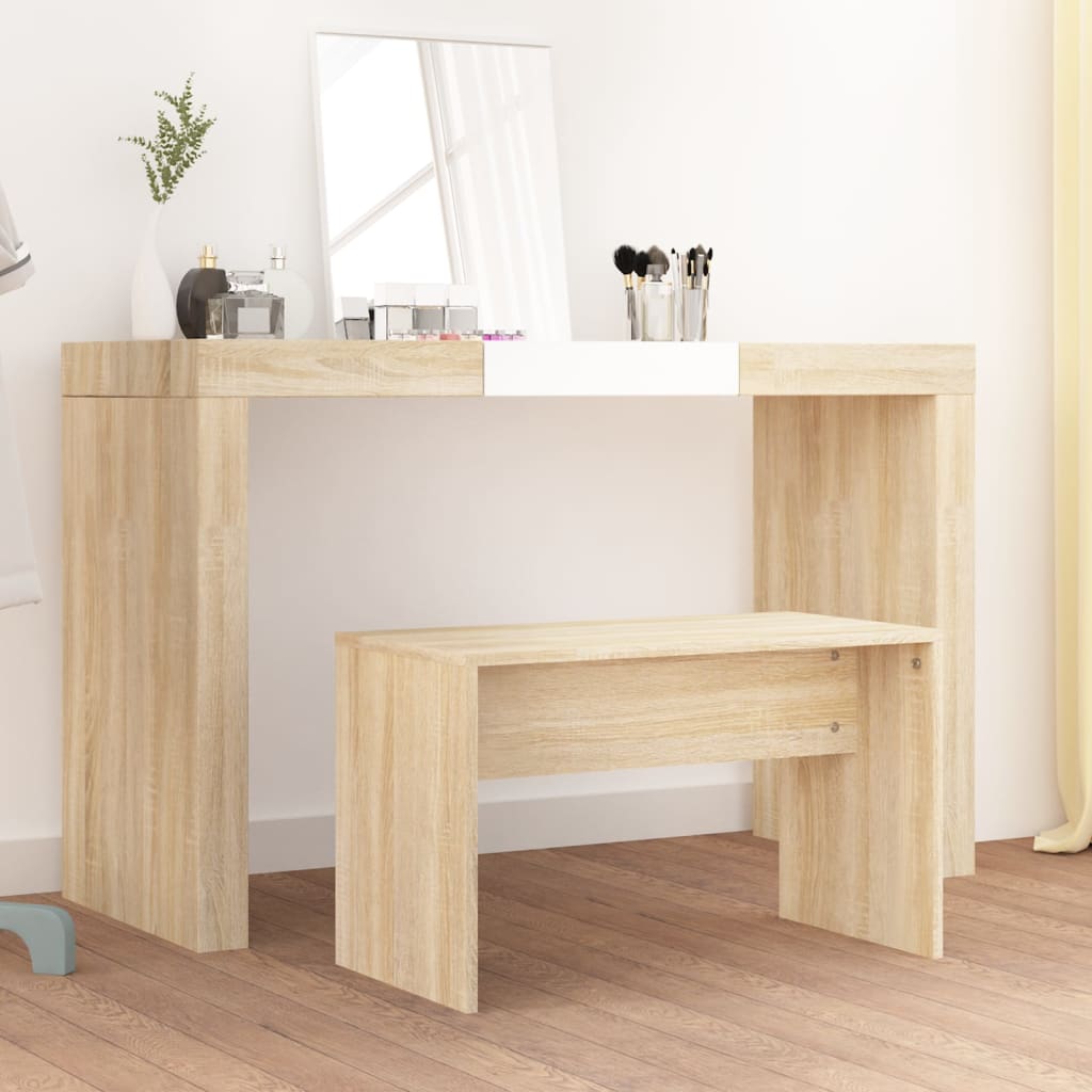 Kaptafelkruk 70x35x45 cm bewerkt hout sonoma eikenkleurig