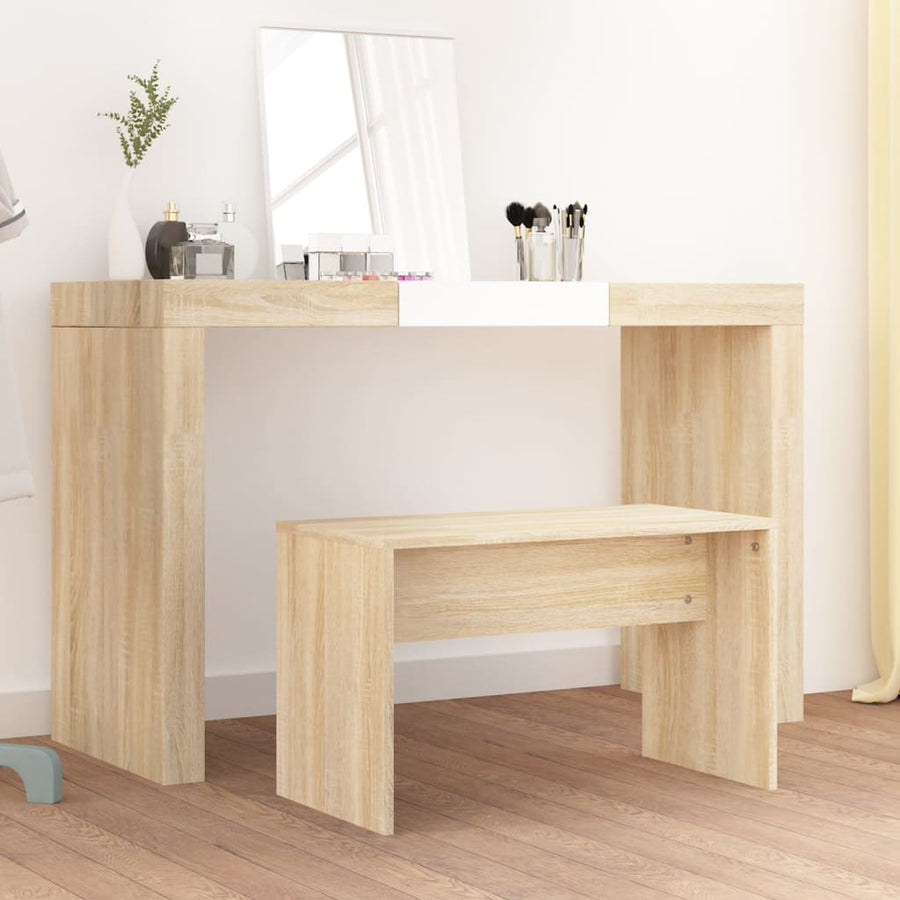Kaptafelkruk 70x35x45 cm bewerkt hout sonoma eikenkleurig